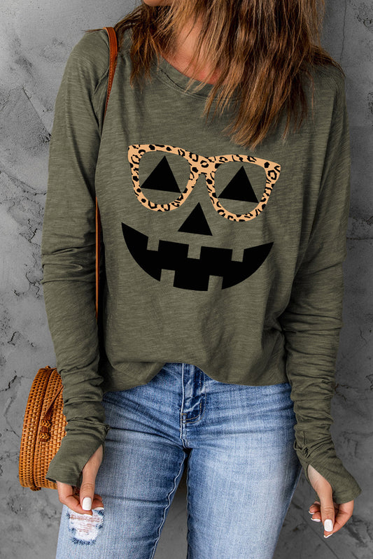 Nerdy Pumpkin Thumbhole Sleeve T-Shirt